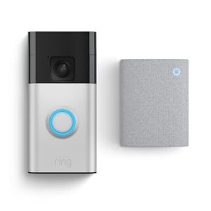 Ring Battery Video Doorbell + Chime (3rd Gen) | DIY Wireless Video Doorbell Security Camera | Head-To-Toe View, 1440p HD Video | Easy to install (5min) | Satin Nickel also available in Venetian …
