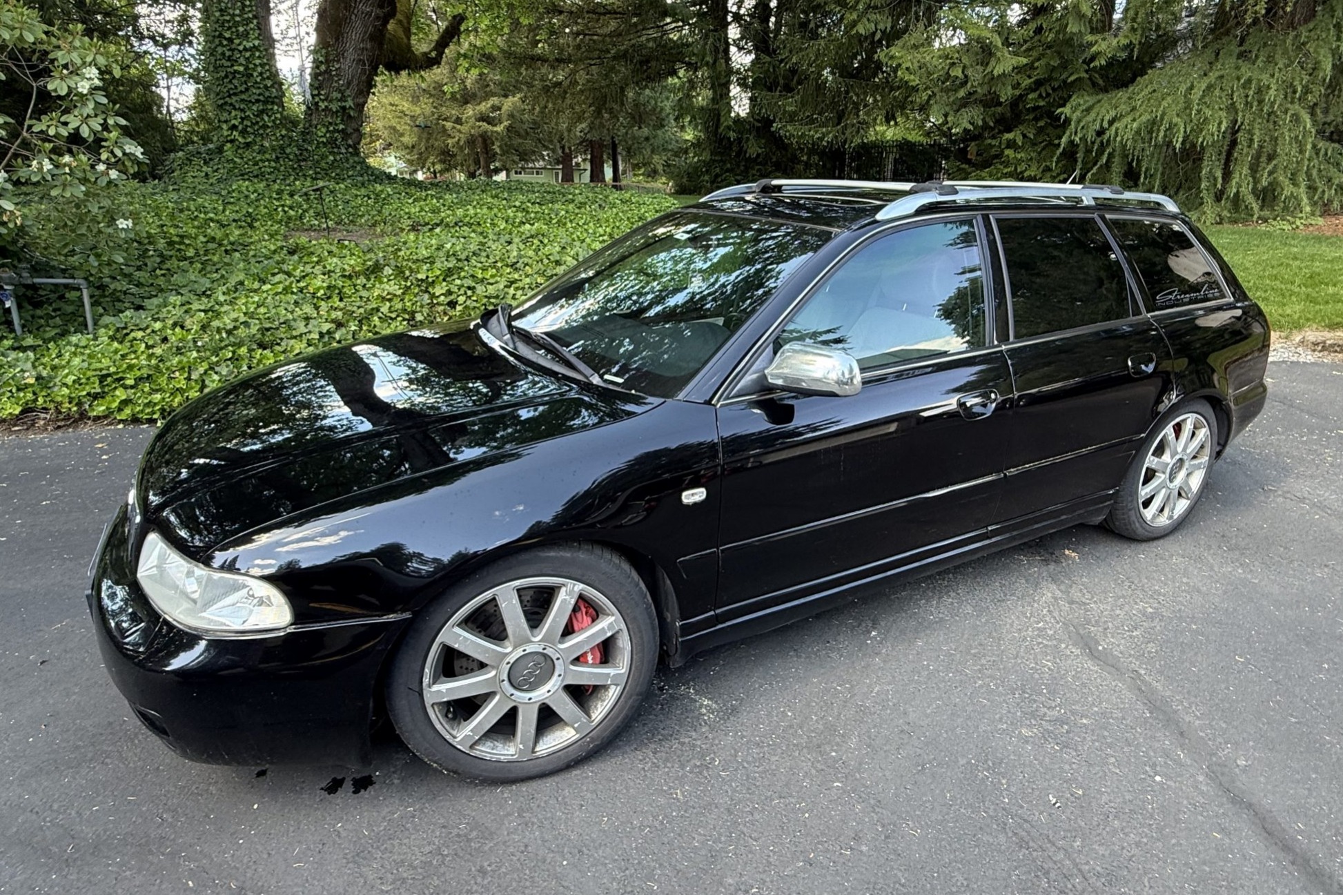 This 2001 Audi S4 Avant was acquired by the seller out of Utah in 2016, and it has 110k miles. The car is finished in Brilliant Black over Silver Silk Nappa leather, and its twin-turbocharged 2.7-liter V6 drives all four wheels through a six-speed manual tran…