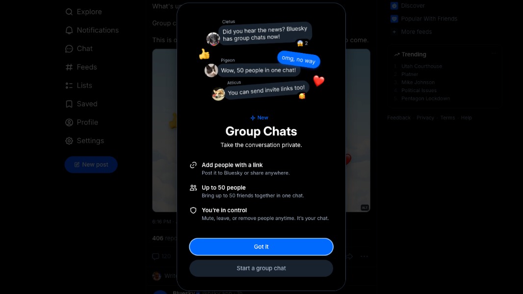 Bluesky, one of the main alternatives to Twitter/X, is rolling out support for group chats today. The company is also working on a new Communities feature that will launch later this year.
The post Bluesky Now Supports Group Chats With Up to 50 People appeare…