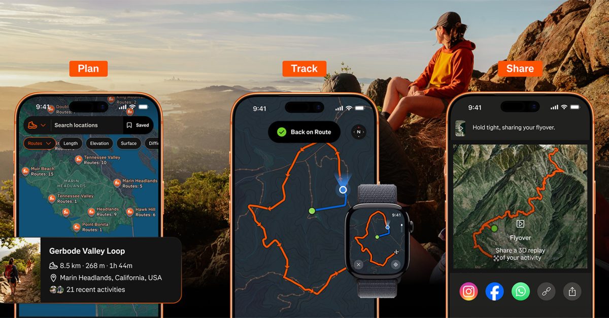 Strava improved on its hiking toolset today with new route-planning, navigation, and sharing tools, including a welcome addition to its Apple Watch app. Here are the details.