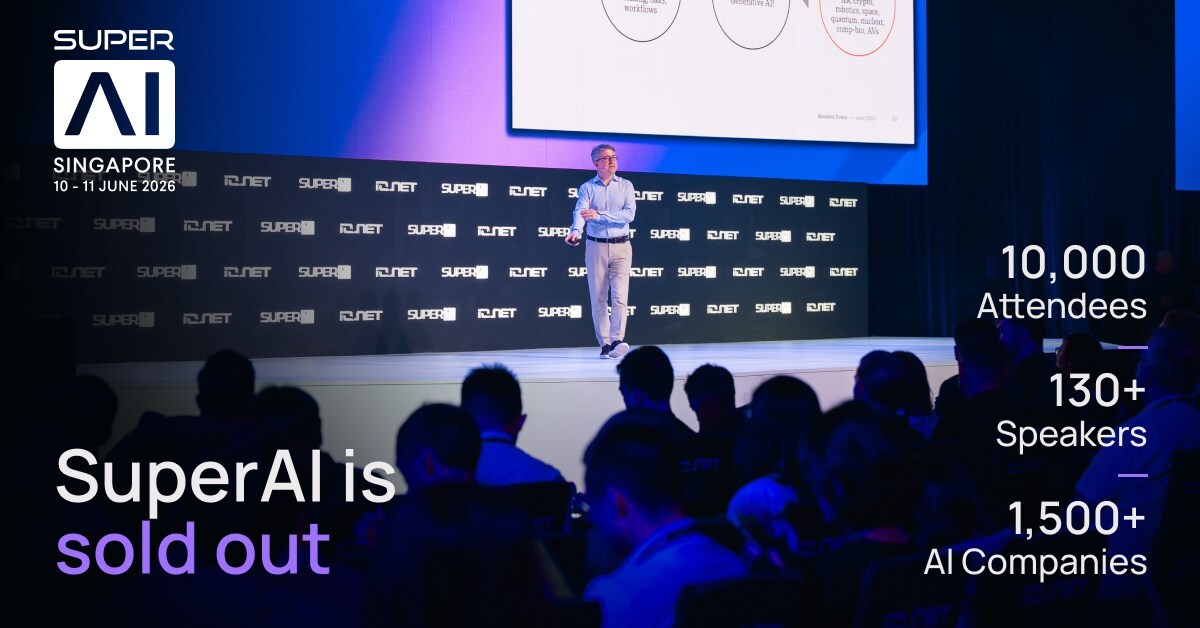 1,500+ AI companies from 150+ countries converge this week at Marina Bay Sands, Singapore East meets West on stage, with Balaji Srinivasan, Max Tegmark (MIT), and Benedict Evans alongside leaders from OpenAI, Google DeepMind, Cerebras, Mistral AI and MiniMax …