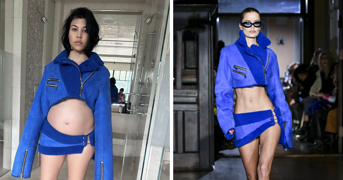See 20 side-by-side comparisons of celebrities wearing the exact looks from fashion week collections.