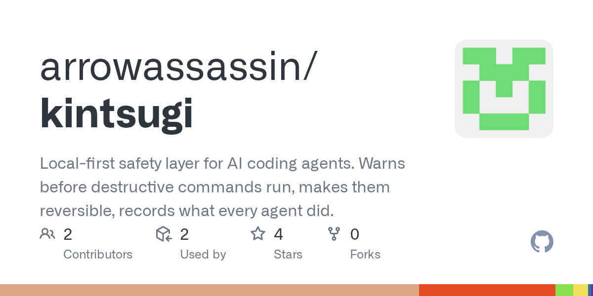 AI coding agents now run real shell commands on your machine — rm -rf, git
push --force, DROP TABLE, dd, writes straight to disk. Almost always that's
fine. The one time it isn't (a hallucinated path, a prompt-injected
instruction, a confident wrong guess) th…