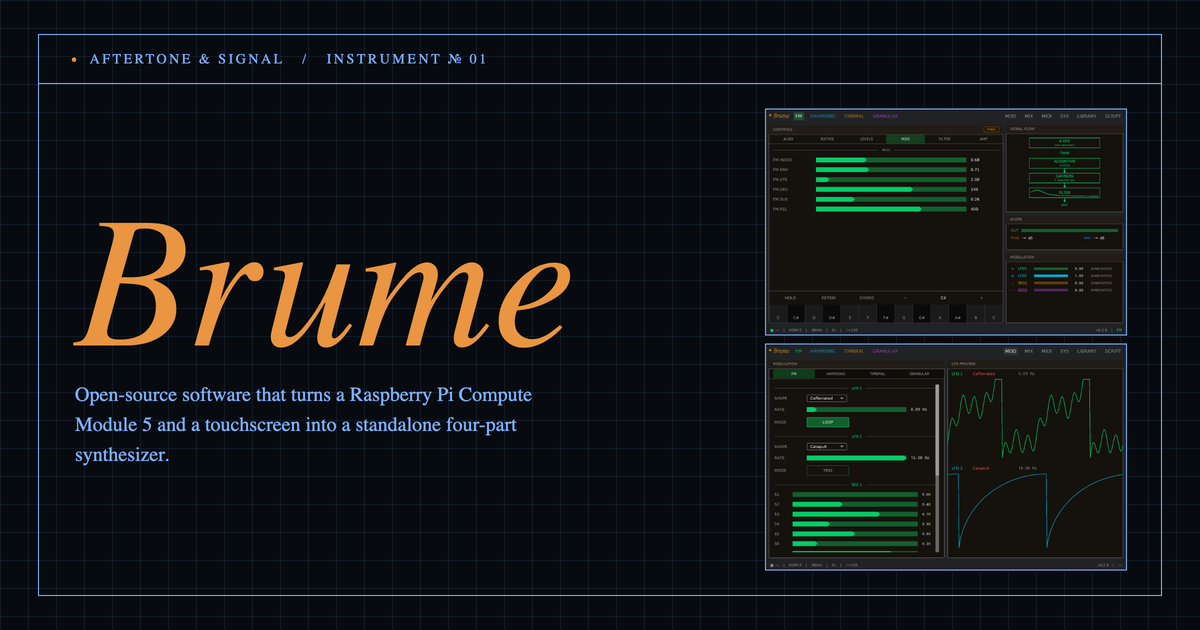 A desktop multi-timbral music machine with four synthesis engines, a 10″ touch surface, and one cable to your DAW.