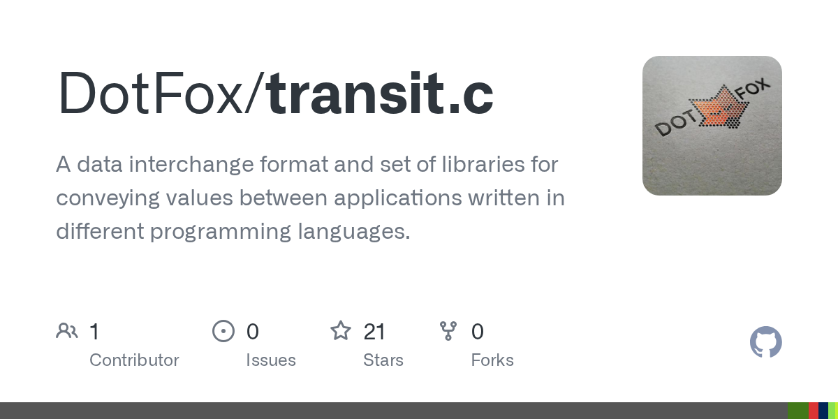 A data interchange format and set of libraries for conveying values between applications written in different programming languages. - DotFox/transit.c